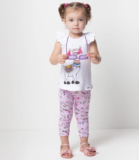 Imagem de Conjunto Luxo Infantil Menina Blusa Calça Lessa Kids Rf 8058