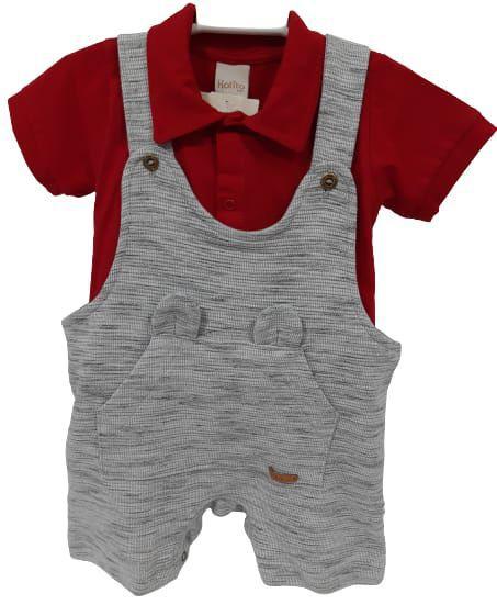 Imagem de Conjunto Luxo Jardineira + Camisa Infantil Menino Verão 2497