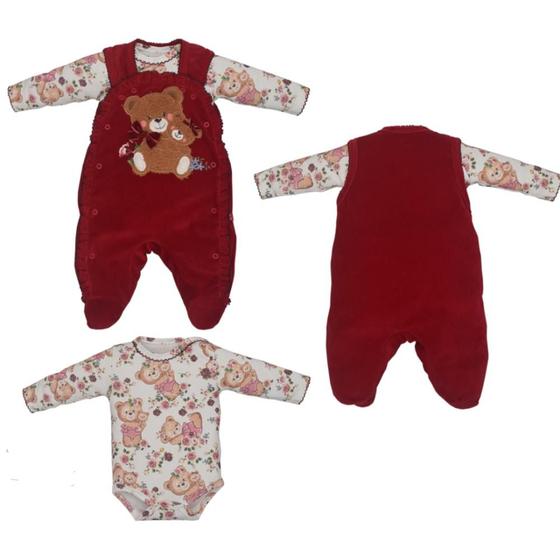 Imagem de Conjunto Macacão Vermelho com Body Bebê Menina Beatriz