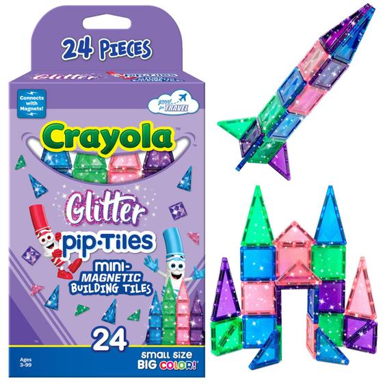 Imagem de Conjunto Magnético de Construção CreateOn Crayola Mini Pip-tiles - 24 Unidades