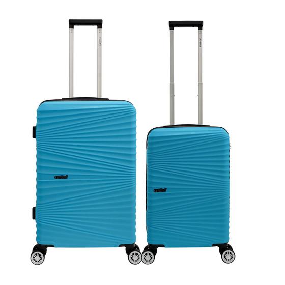 Imagem de Conjunto Mala de Viagem Bordo Rígida Rodinha Dupla Leve Bagagem Mao Avião Embarque Media 23kg Pequena 10kg Abs Santino