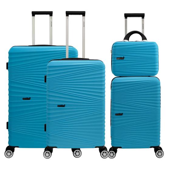 Conjunto malas com frasqueira viagem 4 rodas dupla 360 abs Menor preço em Conjunto malas com frasqueira viagem 4 rodas dupla 360 abs
