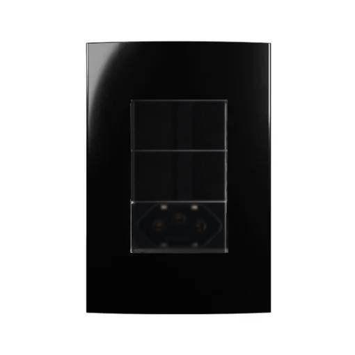 Imagem de Conjunto Margirius 4x2 1 Tomada 20A + 2 Interruptor Simples Sleek