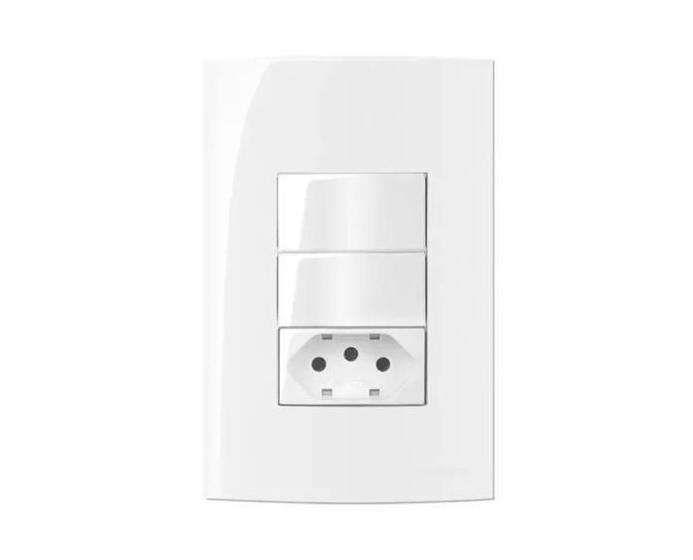 Imagem de Conjunto Margirius 4x2 1 Tomada 20A + 2 Interruptor Simples Sleek
