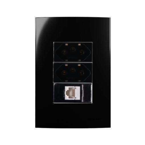 Imagem de Conjunto Margirius 4x2 RJ45 + 2 Tomada 20A Sleek