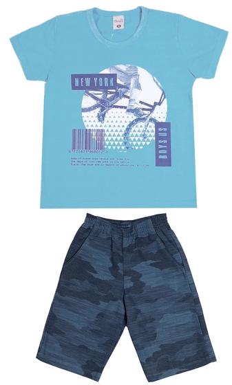 Imagem de Conjunto Masculino C/bermuda Texturizada Camuflada Nº4 Ao 10