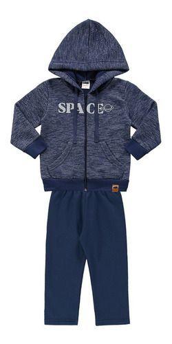 Imagem de Conjunto Masculino Em Moletom Flame Flanelado Jaqueta C/ Capuz Space Nº 1 Ao 3