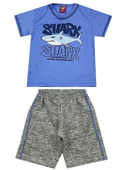 Imagem de Conjunto Masculino Infantil Big Shark - Lual Kids - Celeste/Veneza Marinho