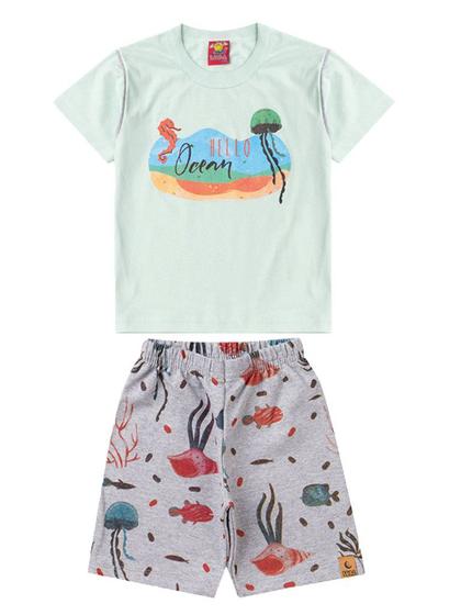 Imagem de Conjunto Masculino Infantil Hello Ocean  - Lual Kids - Menta/Mescla