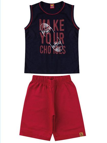 Imagem de Conjunto Masculino Infantil Make Your Choices - Lual Kids - Marinho/Carmim