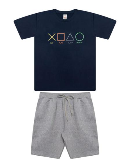 Imagem de Conjunto masculino menino infantil Isensee bermuda e camisa