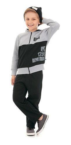 Imagem de Conjunto Masculino Moletom Flanelado Jaqueta C/capuz E Calça Nº 4 Ao 8