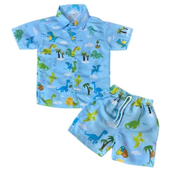 Imagem de Conjunto Mauricinho Dinossauro Baby - Camisa E Bermuda