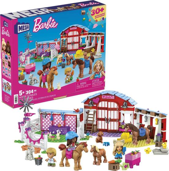 Imagem de Conjunto Mega Barbie Pets Horse - Construção com 3 Microbonecas