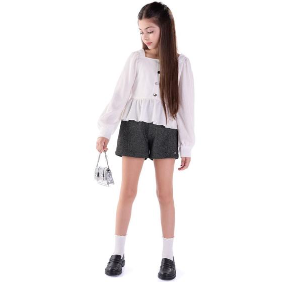 Imagem de Conjunto Menina Anjo Blusa em Jacquard e Shorts em Moletinho