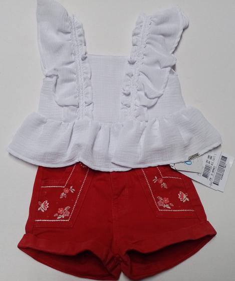 Imagem de Conjunto Menina Blusa Alça Shorts Sarja Verão Paraiso 15577