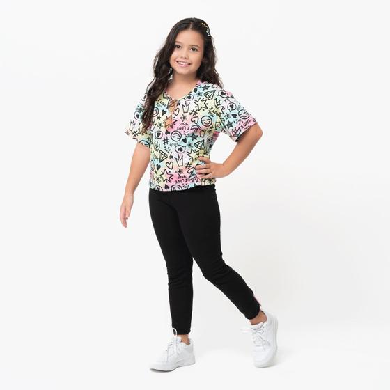 Imagem de Conjunto Menina Blusa Manga Curta Ombro Deslocado E Legging - PlayLand Kids