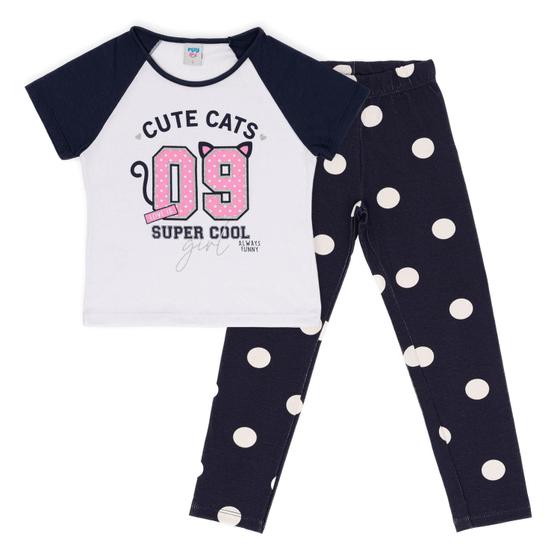 Imagem de Conjunto Menina Blusa Raglan Manga Curta E Legging - PlayLand Kids