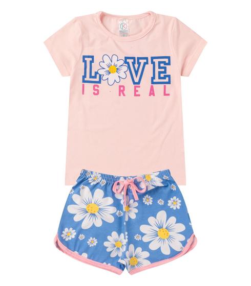 Imagem de Conjunto Menina Cotton Estampado Rosa