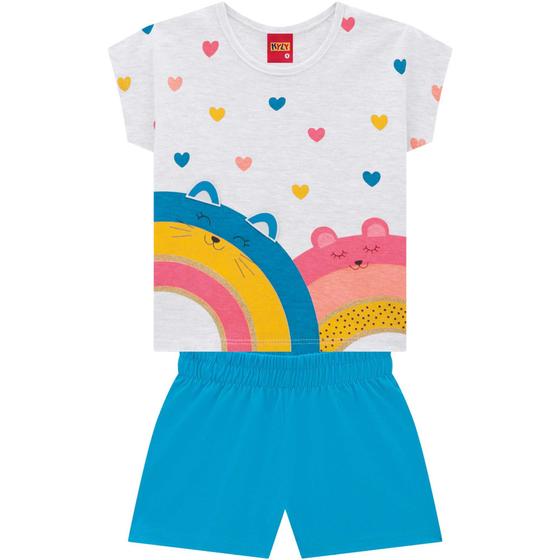 Imagem de Conjunto Menina Kyly Blusa em Algodão e Shorts em Moletinho