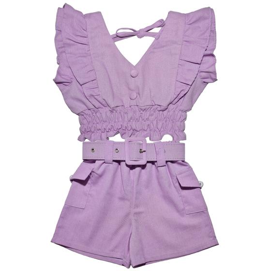 Imagem de Conjunto Menina Short Cinto Cropped Infantil