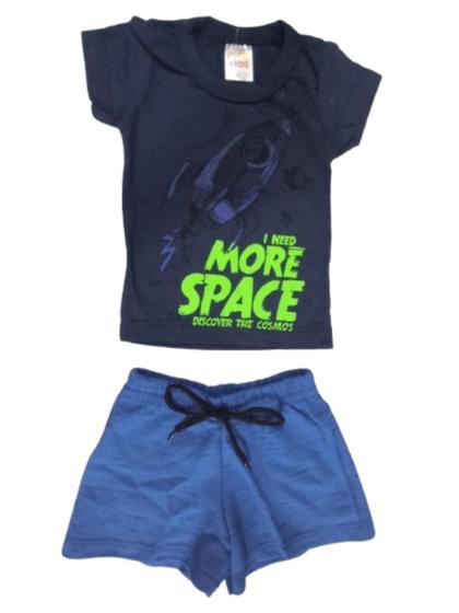 Imagem de Conjunto Menino Camiseta com Estampa Meia Malha e Bermuda Moletinho JET com Cadarço Bebê Masculino I