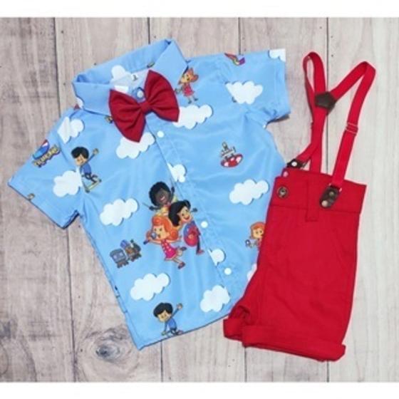 Imagem de Conjunto Menino Infantil Linha Premium Temático 3 Palavrinhas