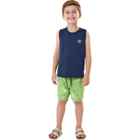 Imagem de Conjunto Menino Regata Short Nylon Onda Marinha 3060