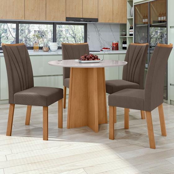 Imagem de Conjunto Mesa 100cm Celebrare Redonda com 4 Cadeiras Apogeu