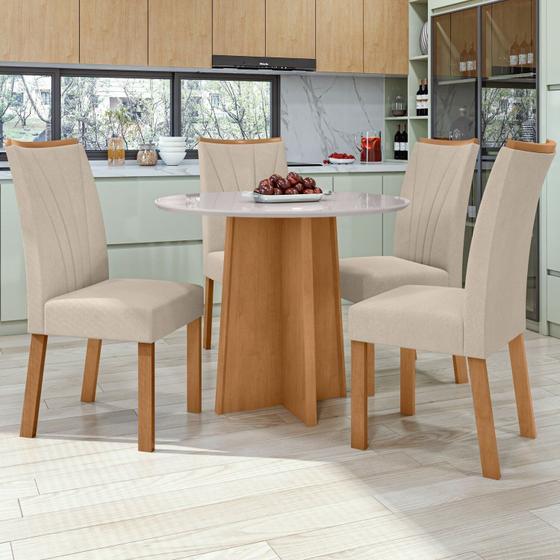 Imagem de Conjunto Mesa 100cm Celebrare Redonda com 4 Cadeiras Apogeu