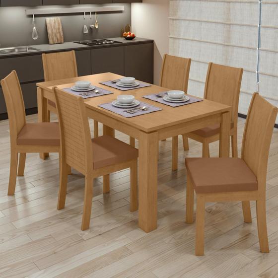 Imagem de Conjunto Mesa 180x90cm Tampo MDF 6 Cadeiras Athenas