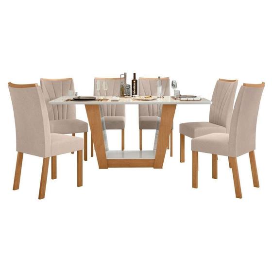 Imagem de Conjunto Mesa Apogeu 170cm Tampo Mdf/vidro 6 Cadeiras Apogeu