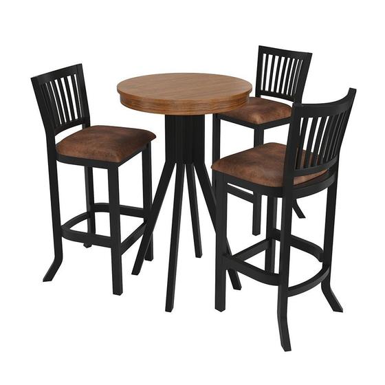 Imagem de Conjunto Mesa Bistrô com 3 Banquetas Sevilha