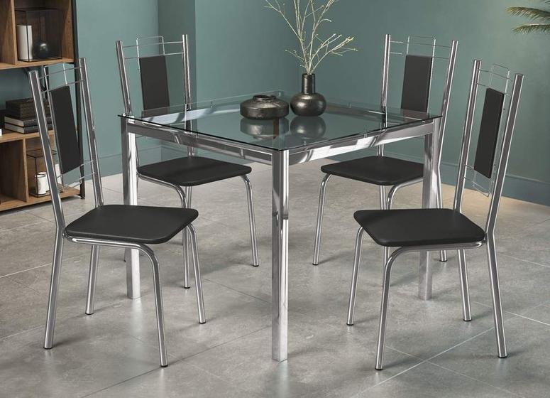 Imagem de Conjunto Mesa com 4 Cadeiras CMC051CR Linha Crome Combos Kappesberg Crome