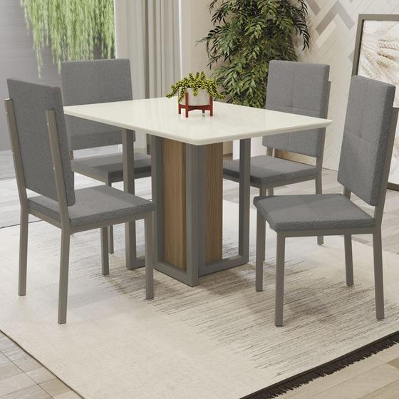 Imagem de Conjunto Mesa com 4 Cadeiras CMC898NK Linha Crome Combos Kappesberg Crome