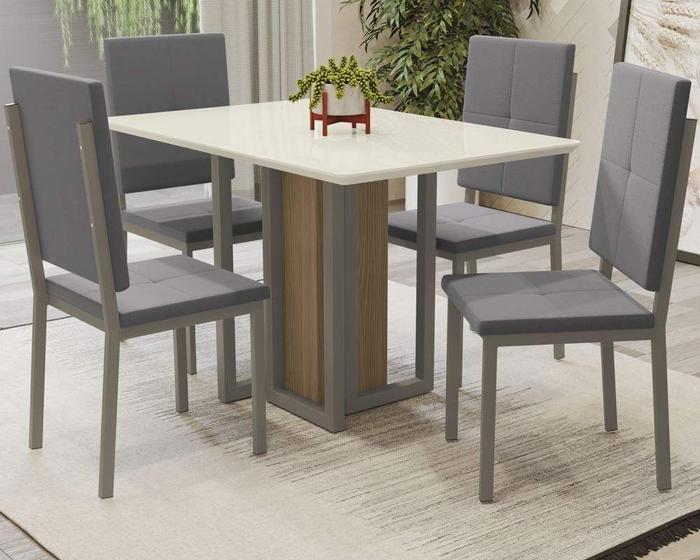 Imagem de Conjunto Mesa com 4 Cadeiras CMC898NK Linha Crome Combos Kappesberg Crome