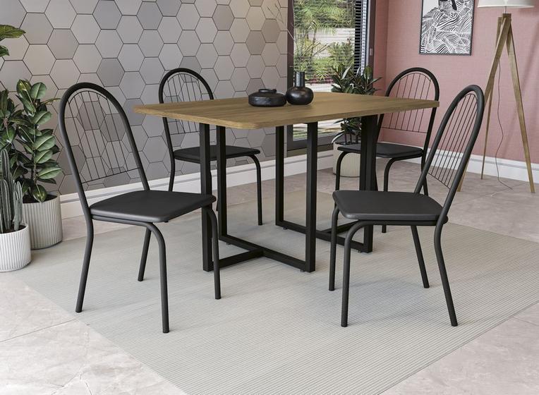 Imagem de Conjunto Mesa com 4 Cadeiras CMC903PRF Linha Crome Combos Kappesberg Crome