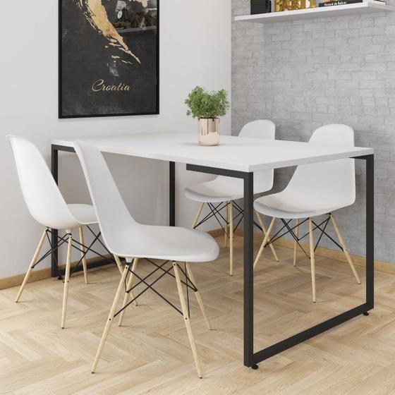 Imagem de Conjunto Mesa com 4 Cadeiras de Jantar Eames Pp Espresso Móveis