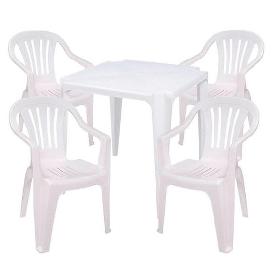 Imagem de Conjunto Mesa com 4 Cadeiras Mor Bela Vista, Branco