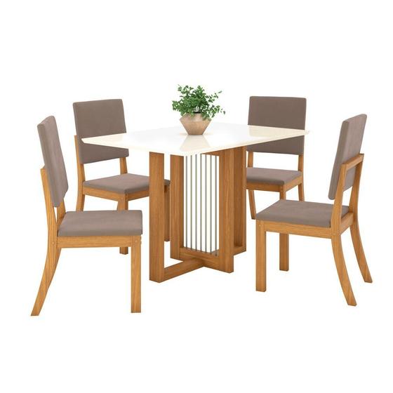 Imagem de Conjunto Mesa com 4 Cadeiras Thalia em MDF e MDP Henn