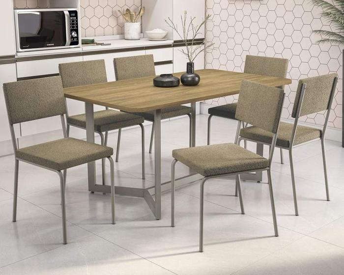 Imagem de Conjunto Mesa com 6 Cadeiras CMC896NK Linha Crome Combos Kappesberg Crome