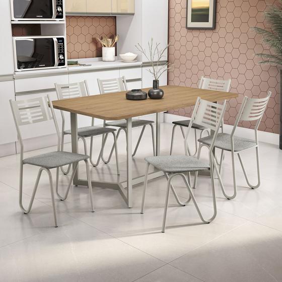 Imagem de Conjunto Mesa com 6 Cadeiras CMC906NK Linha Crome Combos Kappesberg Crome