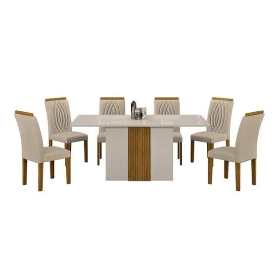 Imagem de Conjunto Mesa Com 6 Cadeiras Doha Leifer