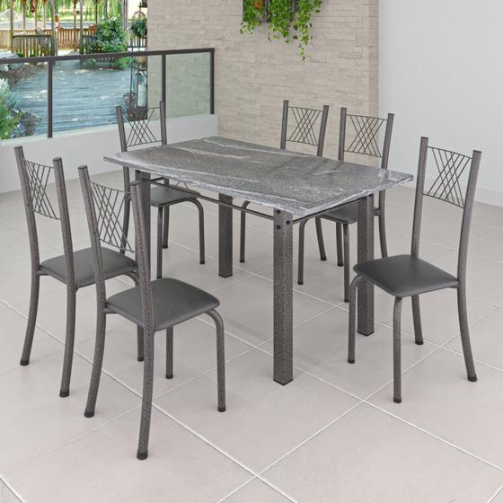 Imagem de Conjunto Mesa com 6 Cadeiras Tampo de Granito Topázio Sara Yescasa