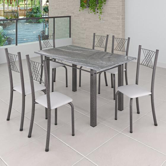 Imagem de Conjunto Mesa com 6 Cadeiras Tampo de Granito Topázio Sara Yescasa