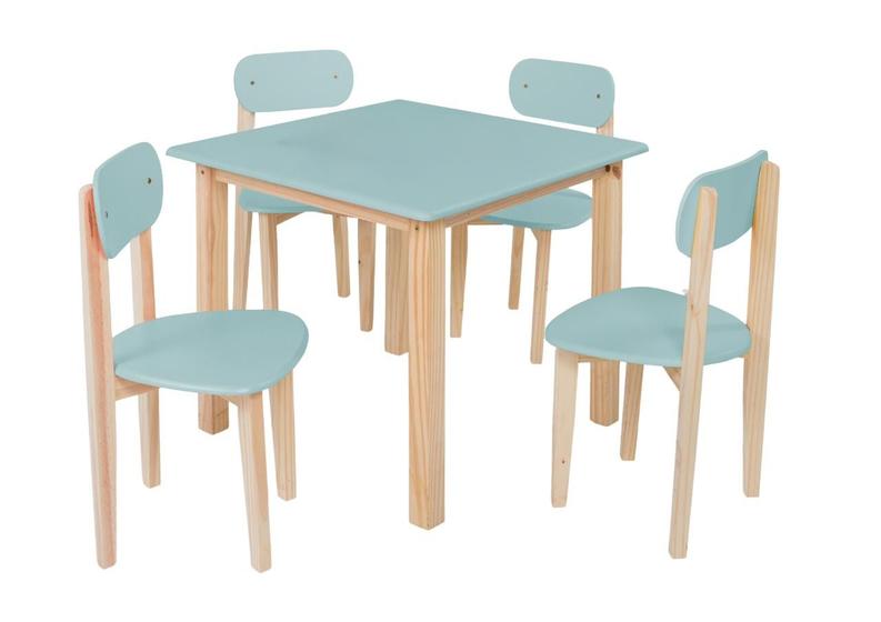 Imagem de Conjunto mesa com duas cadeiras infantil colorida 