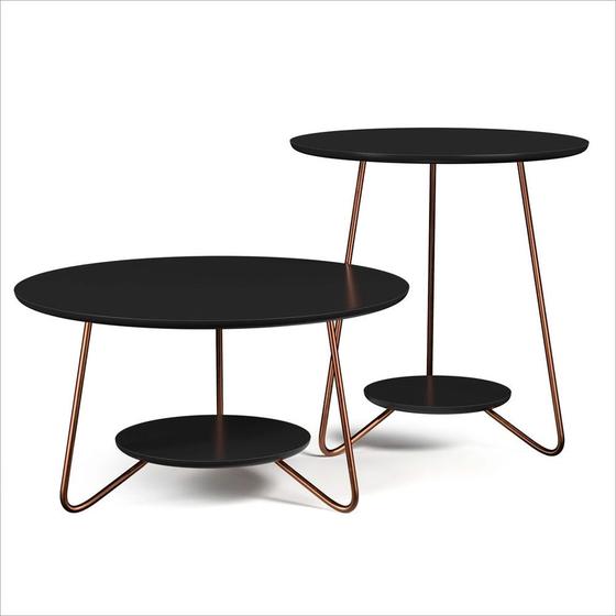 Imagem de Conjunto Mesa de Apoio e Centro Liz com Pés de Ferro Ej Móveis