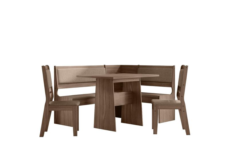 Conjunto Mesa de Canto Alemão 2 cadeiras Afrodite Amendoa - Celta Móveis Imagem de Conjunto Mesa de Canto Alemão 2 cadeiras Afrodite Amendoa
