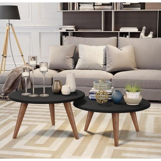 Imagem de Conjunto Mesa de Centro Evie Preto Fosco