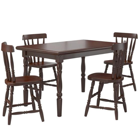 Imagem de Conjunto Mesa de Jantar 125cm com 4 Cadeiras Multimóveis CR50083